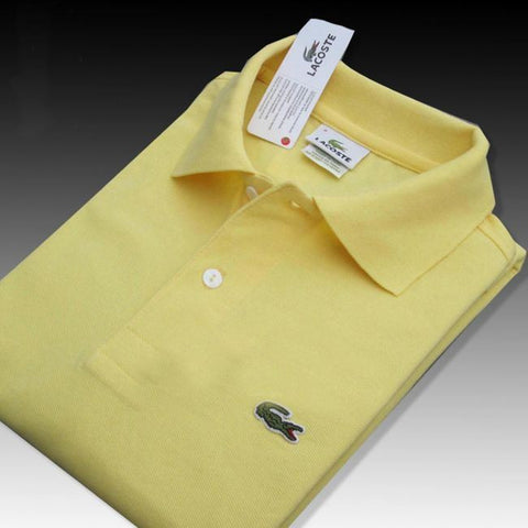 Lacoste Polo Neck Plain T shirt Yellow