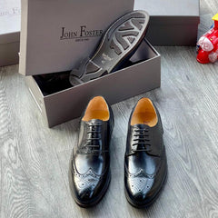 John Foster Black Leather Shoes