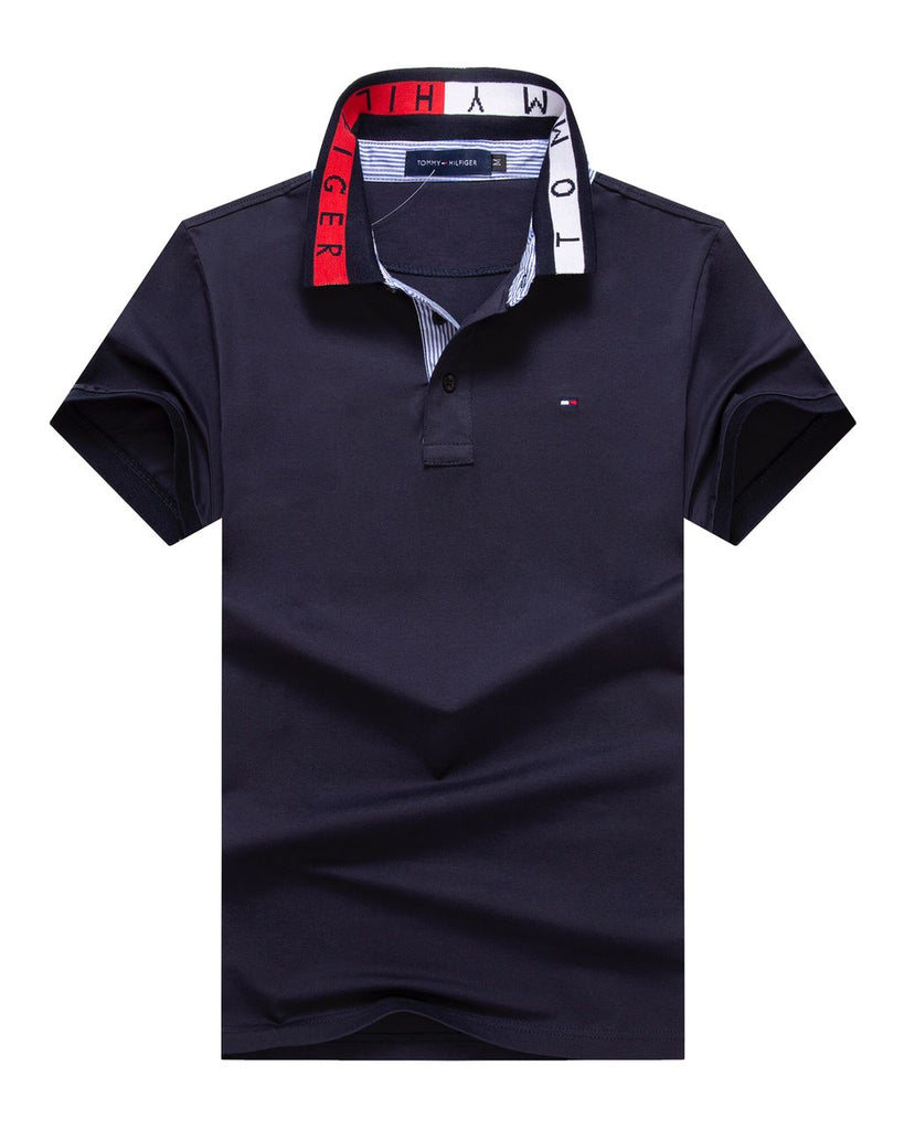 Tommy Hilfiger Navy Blue Men Signature Collar Polo