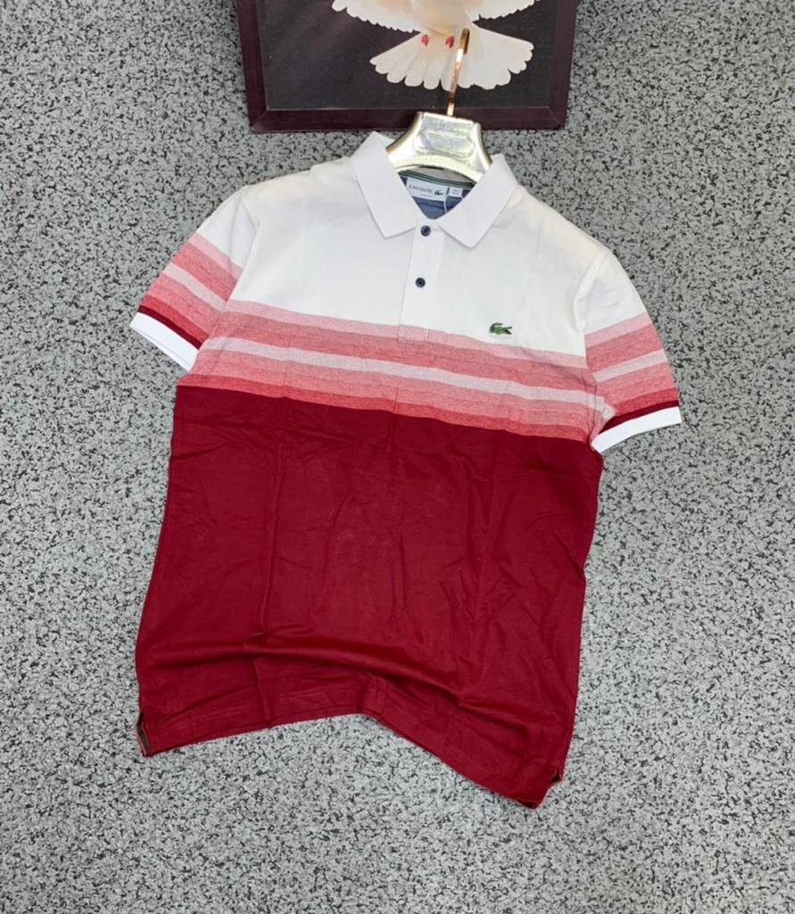 Lacoste White and Red Stripe