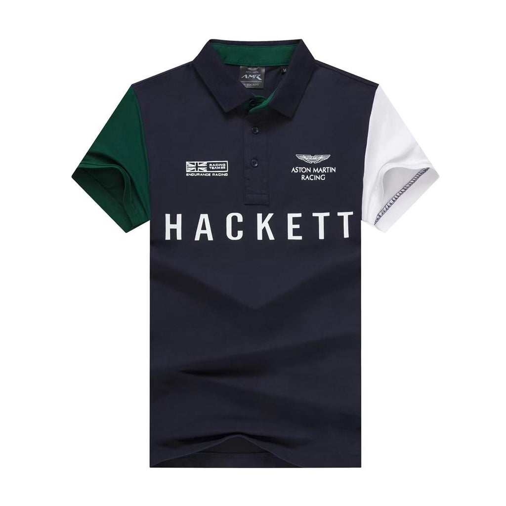 Hackett London Mens Navy Blue Aston Martin Racing Team Polo Shirt