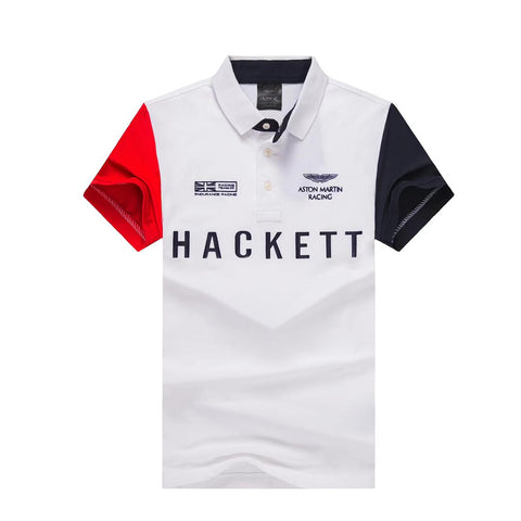 Hackett London Mens White Aston Martin Racing Team Polo Shirt