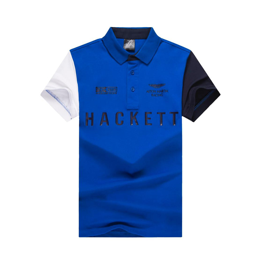Hackett London Mens Blue Aston Martin Racing Team Polo Shirt