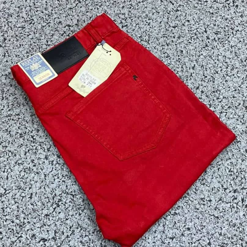 Replay Men Red Designer Jeans