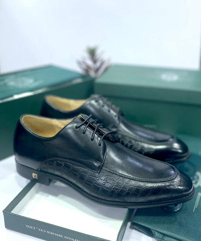 Richivan Black Leather Men Shoe