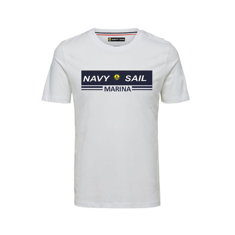 Navy Sail White T shirt
