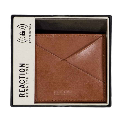 Kenneth Cole - Reaction RFID Brown Leather Slimfold Wallet