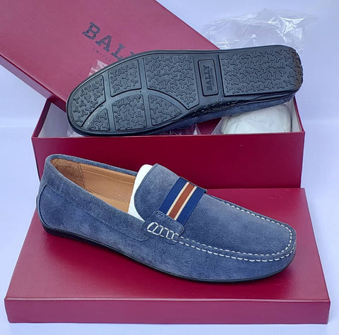 Bally Blue Suede Men Loafers