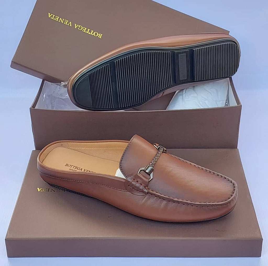 Bottega Veneta Brownn Half Leather Shoe