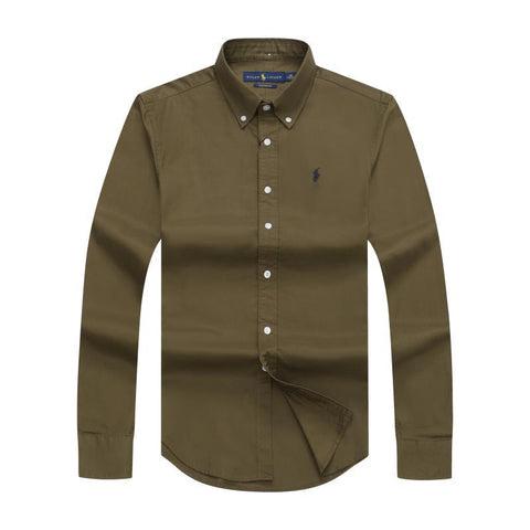 Polo Ralph Lauren Custom Fit Plain  Long Sleeve Oxford Shirt