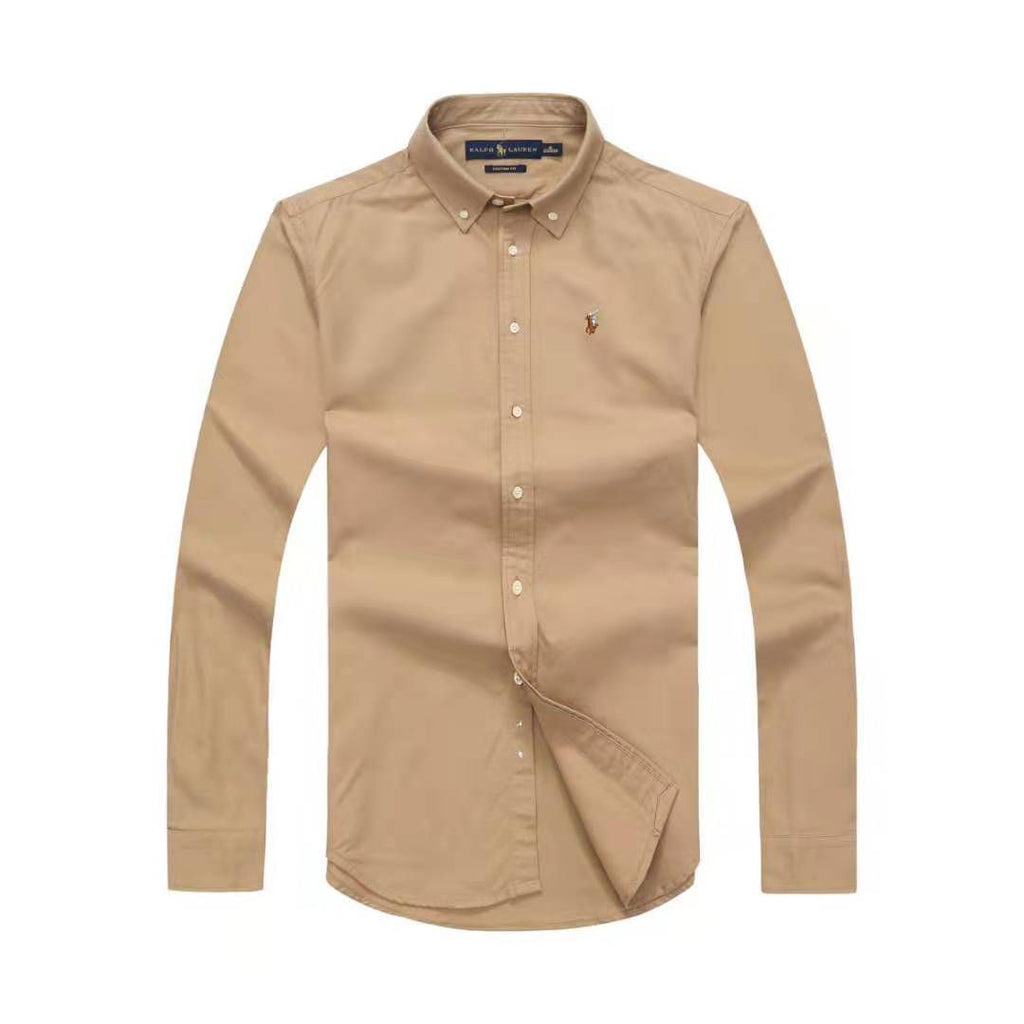 Polo Ralph Lauren Custom Fit Plain Cartoon Color Long Sleeve Oxford Shirt