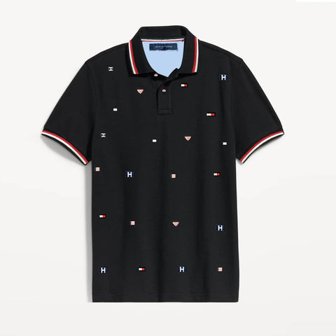 Tommy Hilfiger Navy Blue Dotted Polo