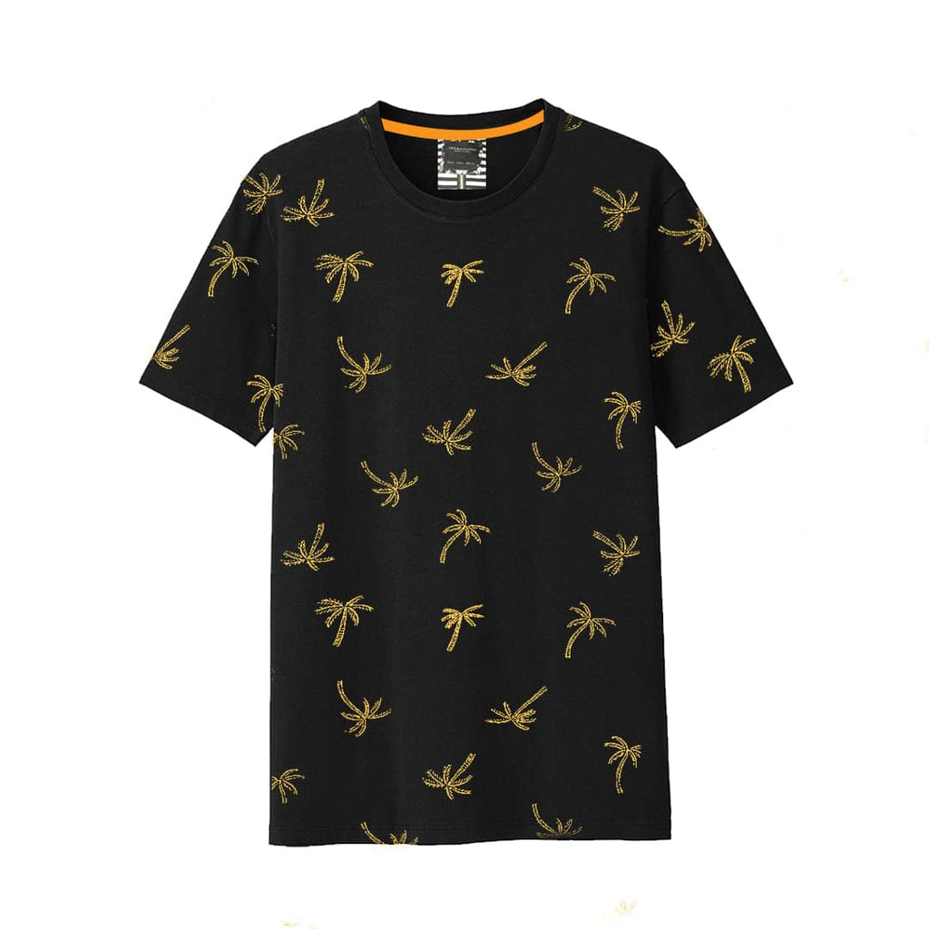 Denim Flower Black T shirt