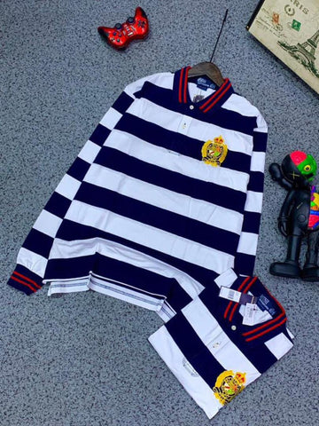 Polo Ralph Lauren Stripe Embroidered Badge Long Sleeve Polo