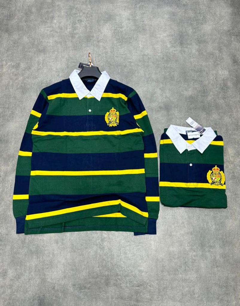 Polo Ralph Lauren Stripe Embroidered Badge Long Sleeve Polo