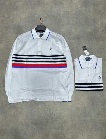 Polo Ralph Lauren Stripe Small Pony Long Sleeve Polo