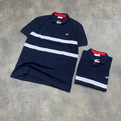 Lacoste Navy Blue  Stripe Men Polo