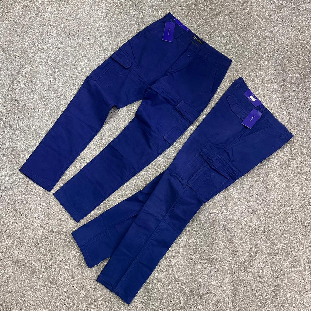 Zara Men Blue Cargo Chino