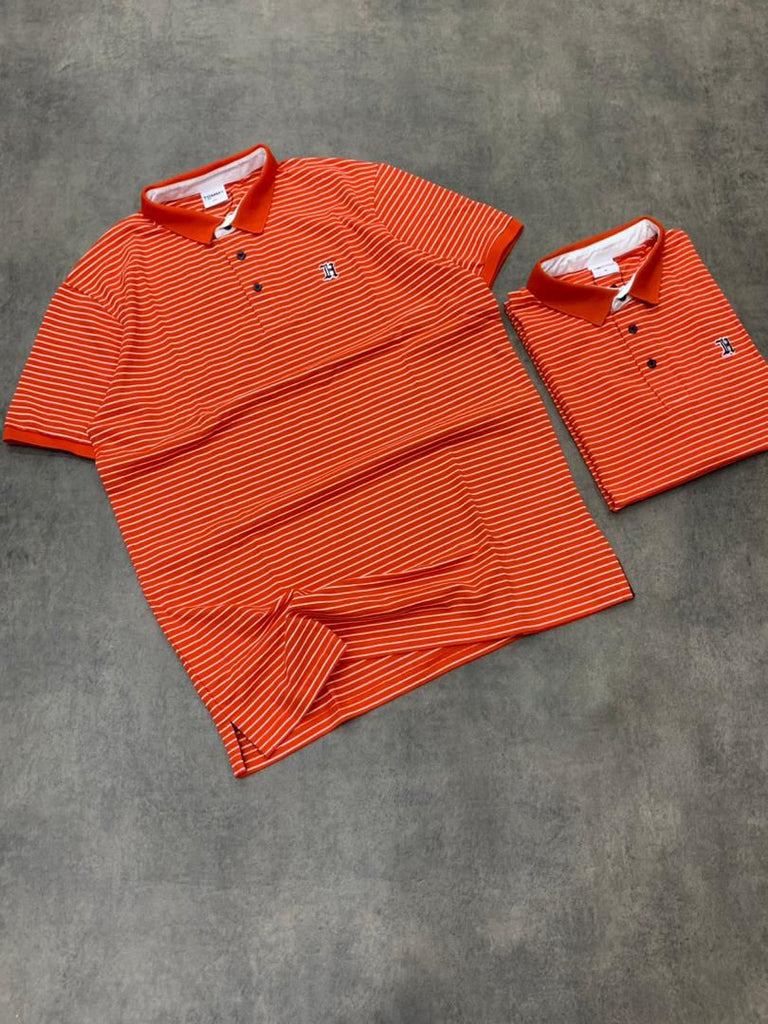 Tommy Hilfiger Orange Stripe Men Polo