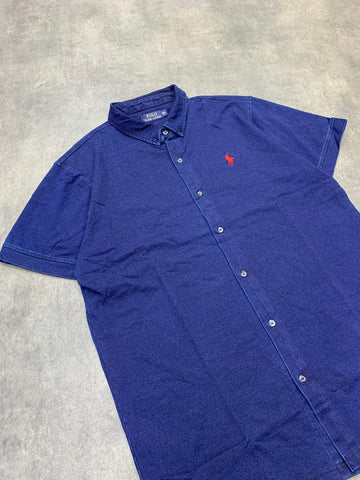 Polo Ralph Lauren Button Down Men Blue Polo