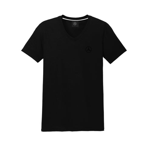 Mercedes Benz Men Black V neck T shirt