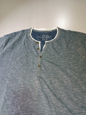 Premium IX Blue Button T shirt