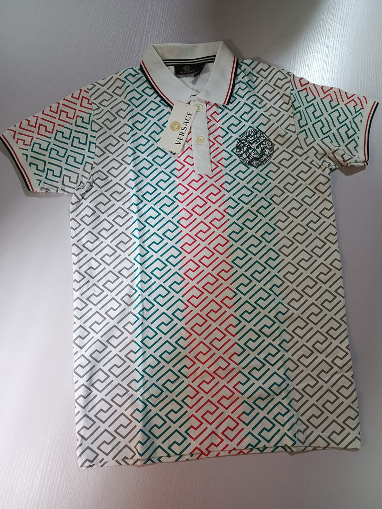 Versace Men White Medusa Polo