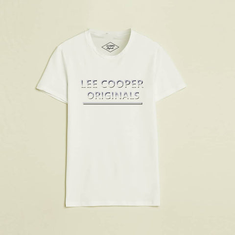 Lee Cooper Men Off White T shirt