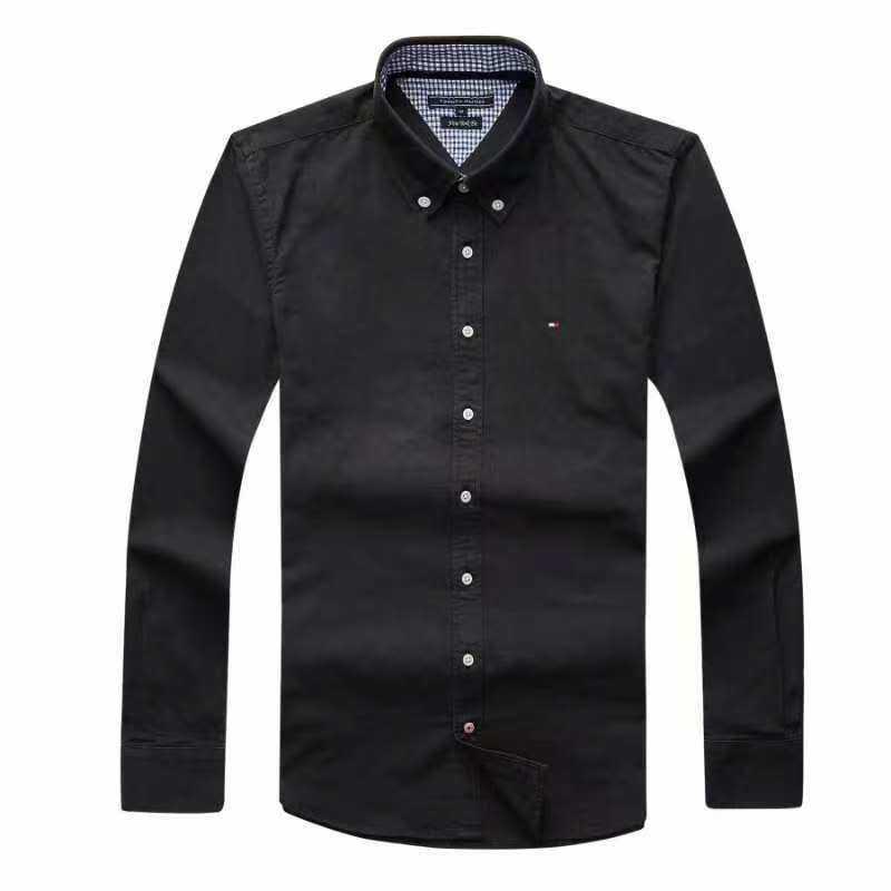 Tommy Hilfiger Men Long Sleeve Oxford Black Shirt