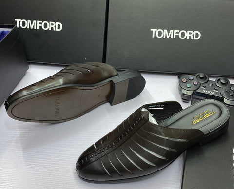 Tom Ford Brown Leather Mules