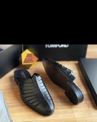 Tom Ford Black Leather Mules