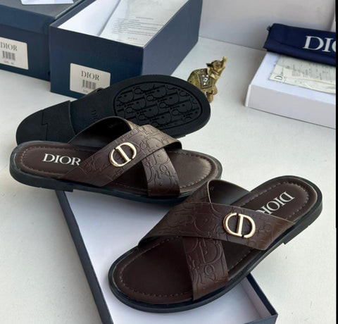 Di or Cross Brown Leather Slide