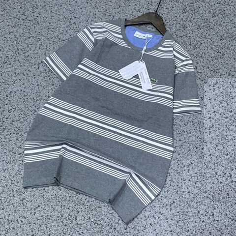 Lacoste Grey Stripe T shirt