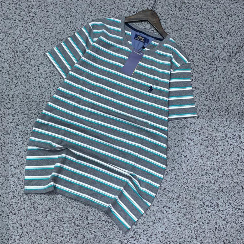 Ralph Lauren Grey Stripe T shirt