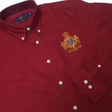 PRL Oxford Green Logo Crest Cotton Long Sleeve Shirt
