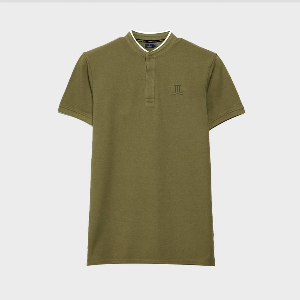 Torrente Army Green Band Collar T shirt
