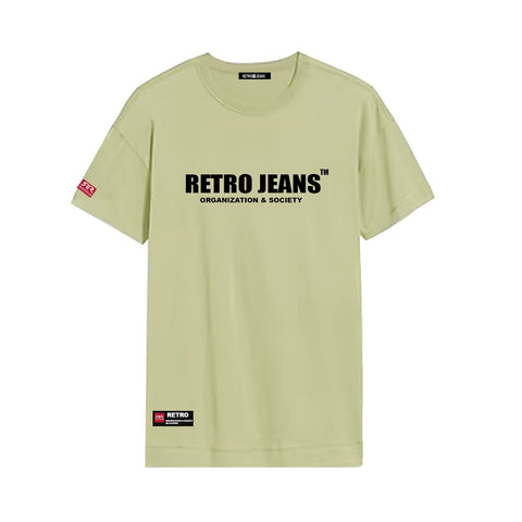 Retro Jeans Round Neck Men T shirt