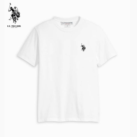 USPA Men White Crew Neck T shirt