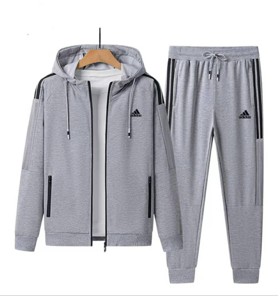 Adidas Grey Hoodie Tracksuit