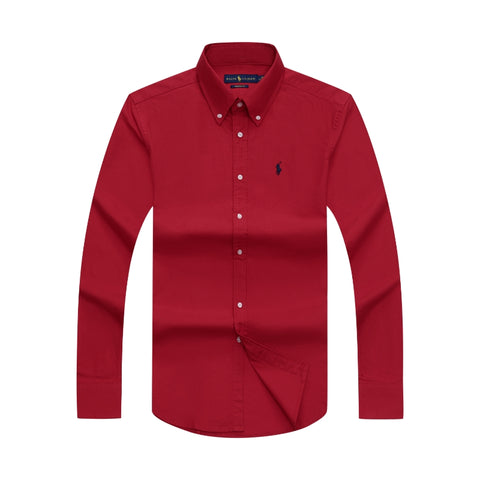 Polo Ralph Lauren Oxford Red Men Long Sleeve Shirt