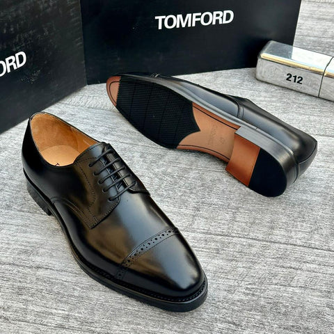 Tomford Black Men Leather Shoes