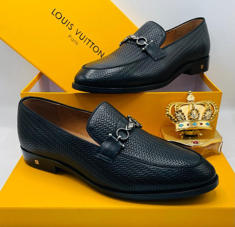 Louis Vuitton Black Men Leather Shoes