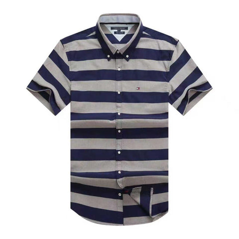 Tommy Hilfiger Oxford Men Horizontal Opaque Short Sleeve Shirt