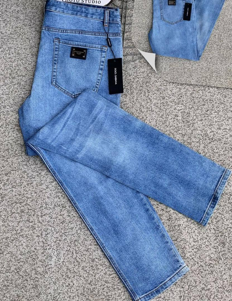 D&G Men Straight Cut Sky Blue Jeans