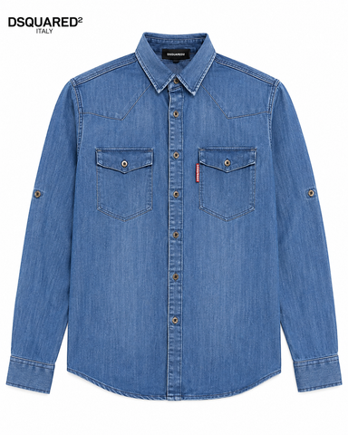 Dquared Men Denim Long Sleeve Shirt