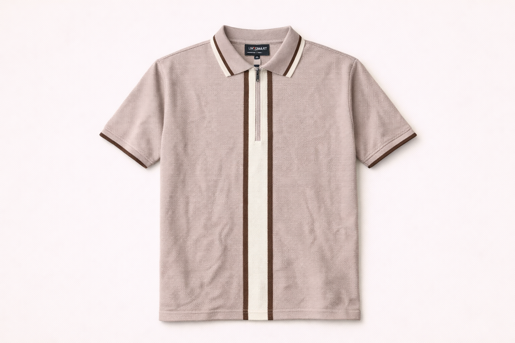 Men Premium Zip Up Polo