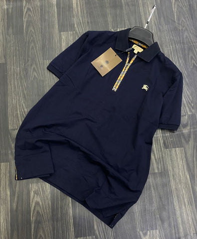 Burberry Black Men Zip Up  Polo