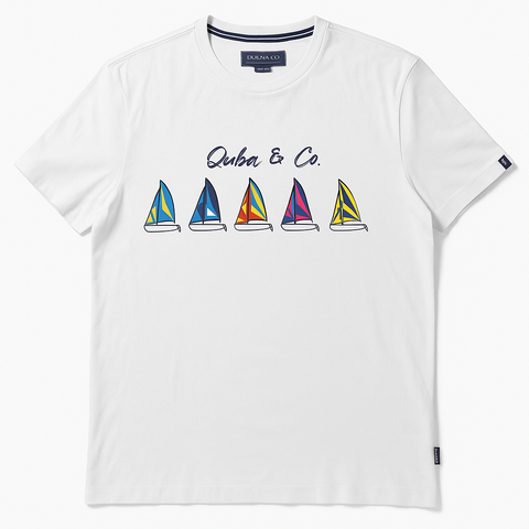 British Nautical Quba&Co White T shirt
