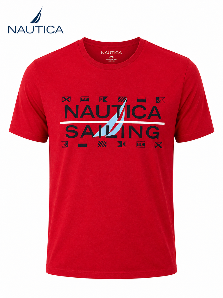 Nautica Men Red T shirt