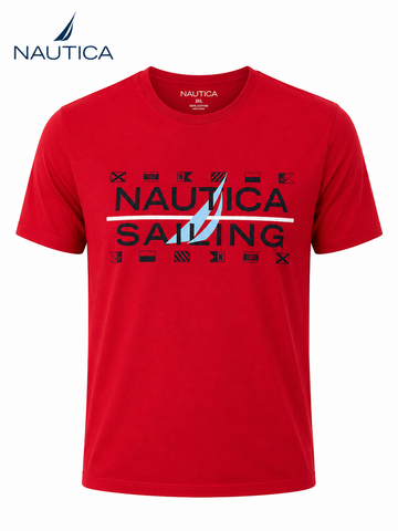 Nautica Men Red T shirt